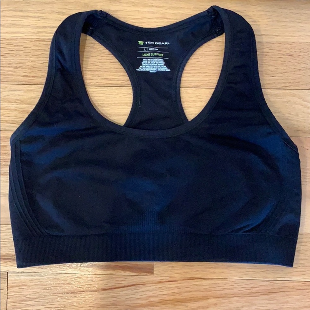 Large Tek gear black seamless sports bra